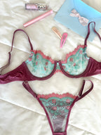 Larissa Koyu Pembe Bralet Takım