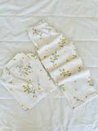 Beyaz Çiçekli Bürümcük Pijama Takımı