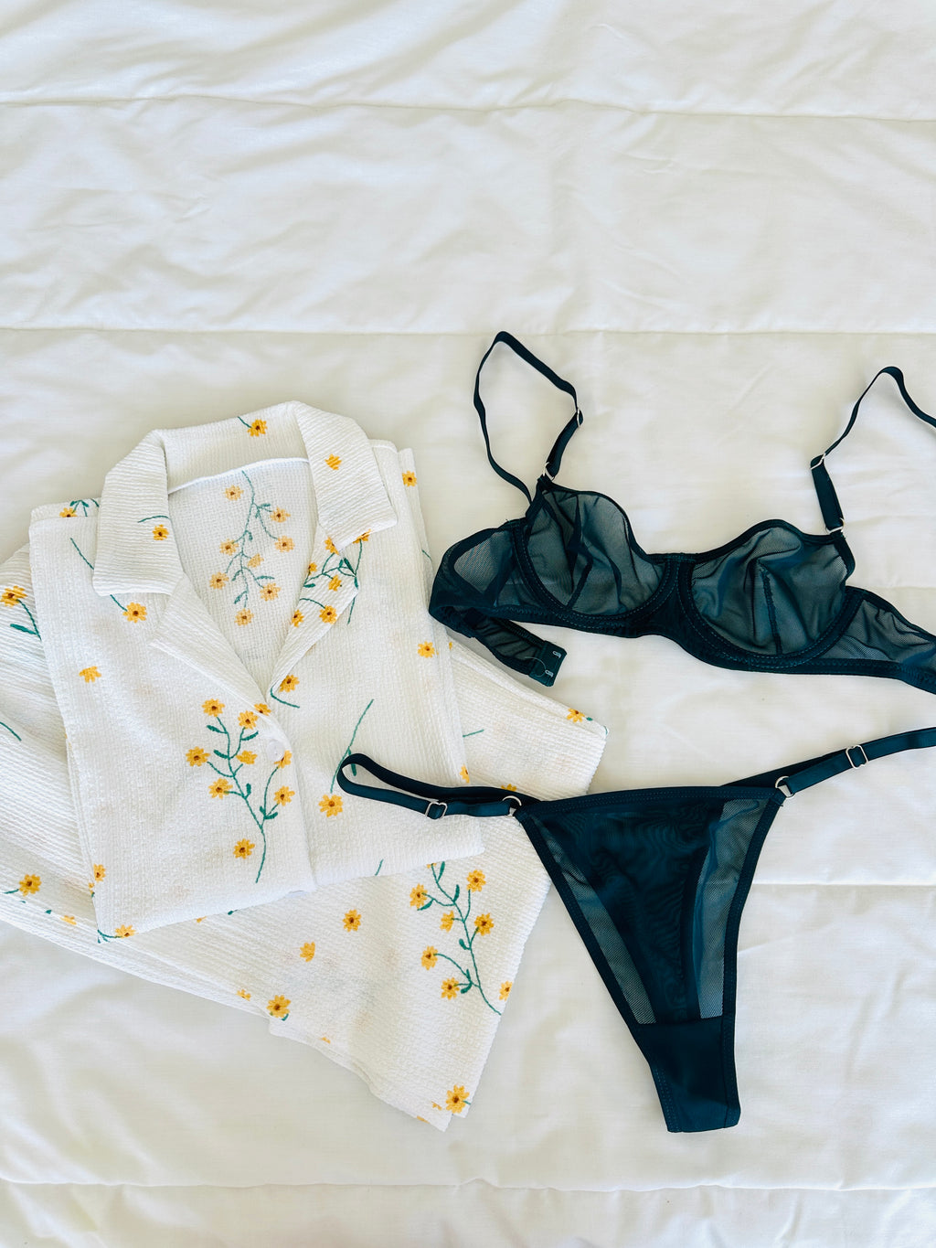 Beyaz Çiçek & Yeşil Crina 2'li Set