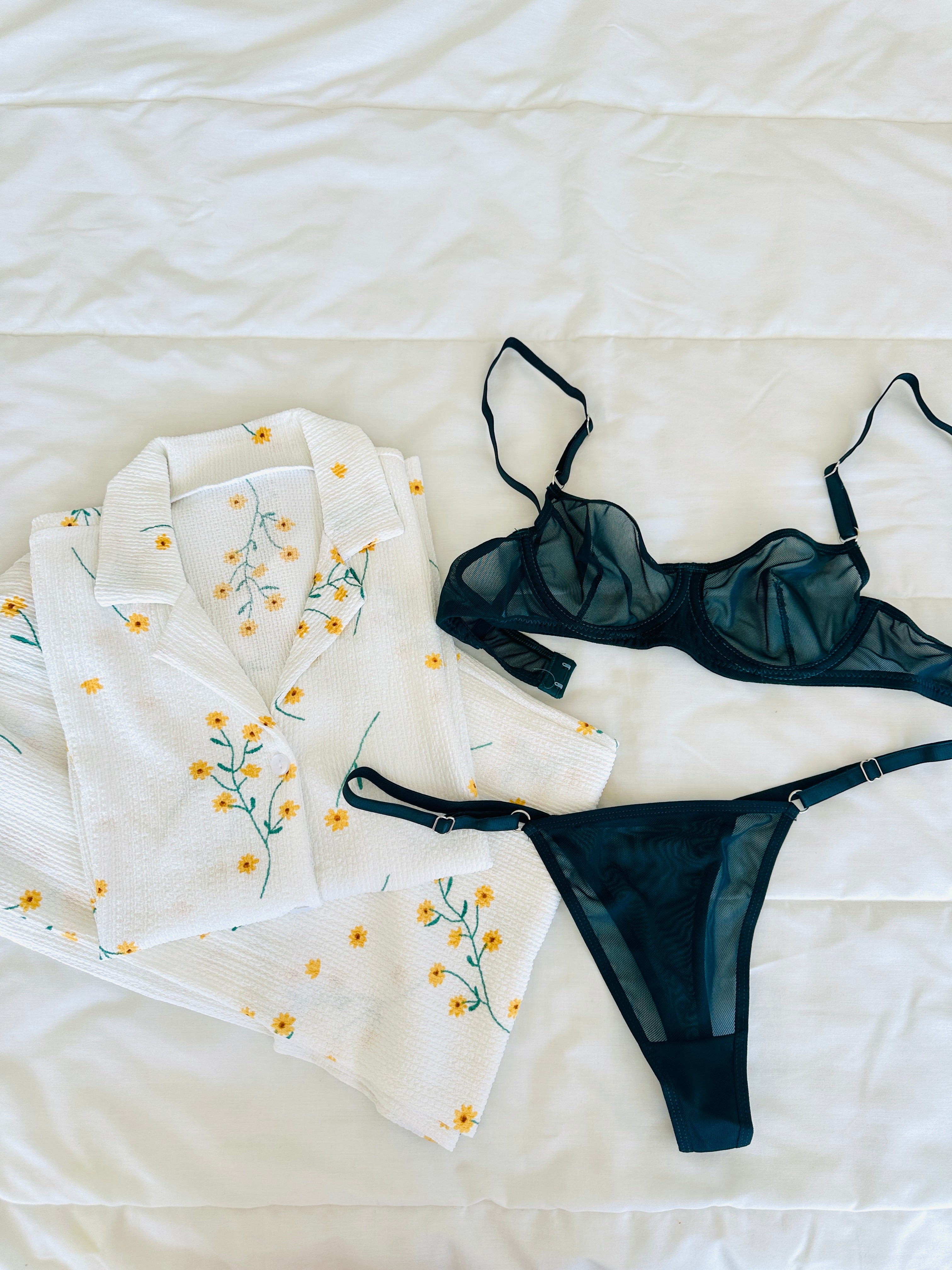 Beyaz Çiçek & Yeşil Crina 2'li Set