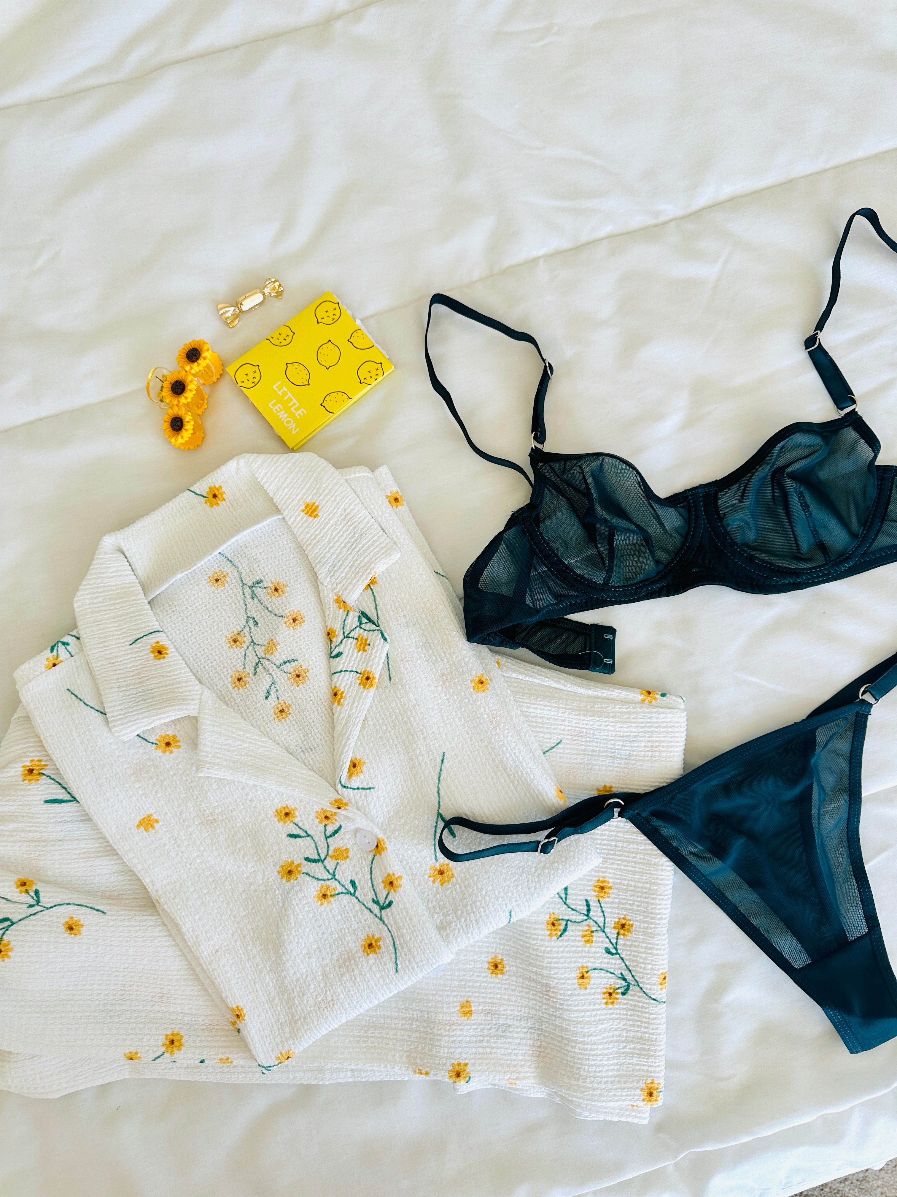 Beyaz Çiçek & Yeşil Crina 2'li Set