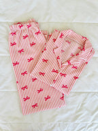 Pembe Fiyonk Bürümcük Pijama Takımı