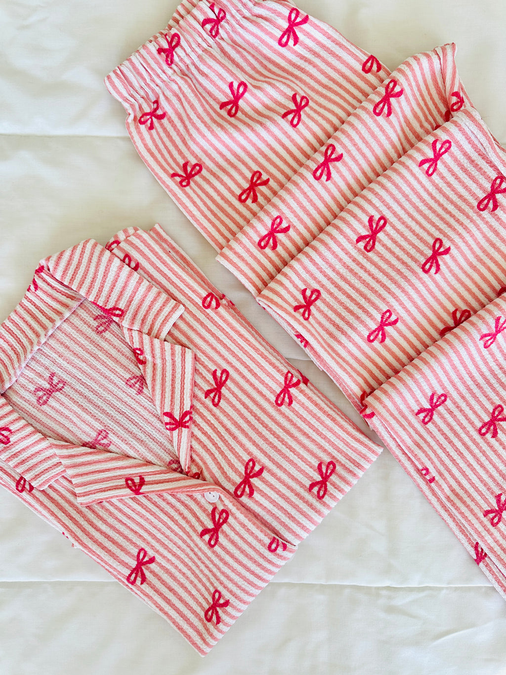 Pembe Fiyonk Bürümcük Pijama Takımı