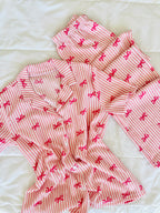 Pembe Fiyonk Bürümcük Pijama Takımı