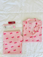 Pembe Fiyonk Bürümcük Pijama Takımı