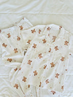 Beyaz Ayıcıklı Bürümcük Pijama Takımı