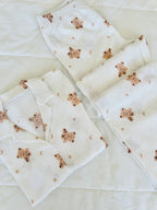 Beyaz Ayıcıklı Bürümcük Pijama Takımı