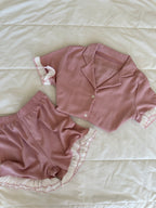 Rose Fırfırlı Şortlu Pijama Takımı