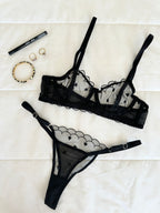 Elodie Siyah Kalpli Bralet Takım