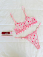 Elodie Pembe Kalpli Bralet Takım