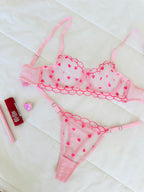 Elodie Pembe Kalpli Bralet Takım