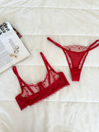 Elodie Kırmızı Kalpli Bralet Takım