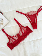 Elodie Kırmızı Kalpli Bralet Takım