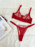 Elodie Kırmızı Kalpli Bralet Takım