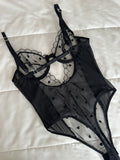 Elodi Siyah Kalpli Bodysuit
