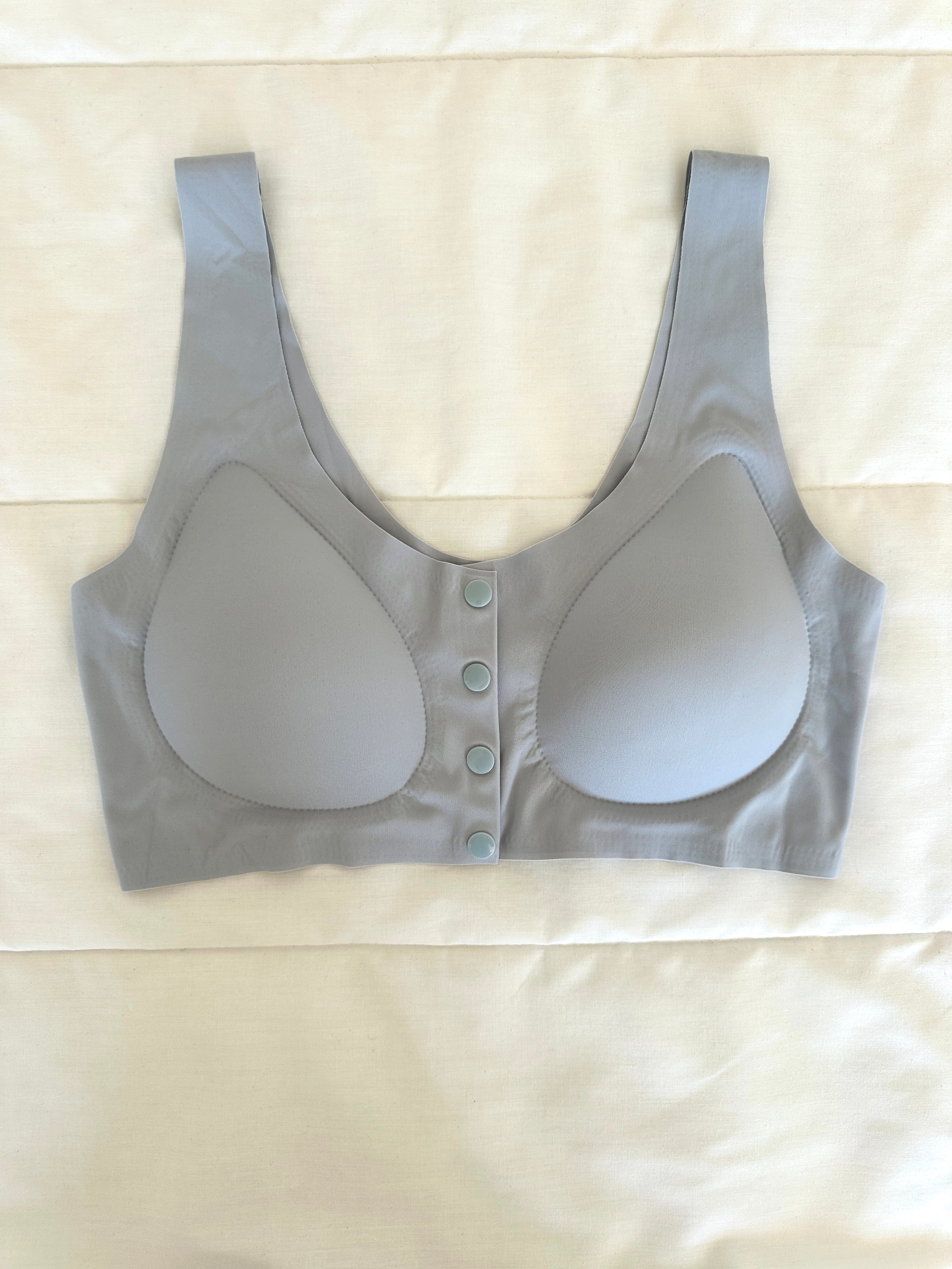 Comfort Gri Lazer Kesim Düğmeli Sütyen