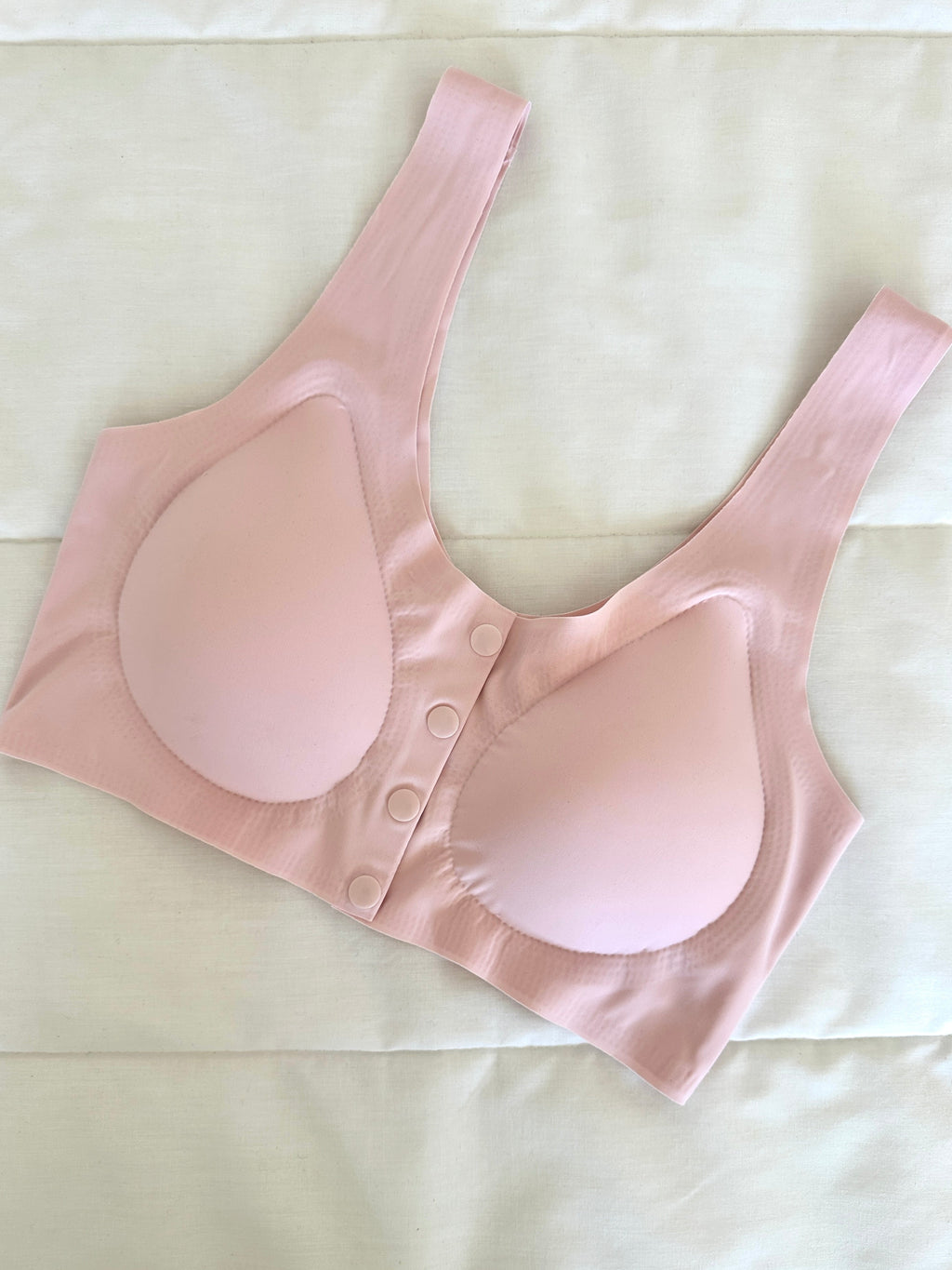 Comfort Pembe Lazer Kesim Düğmeli Sütyen