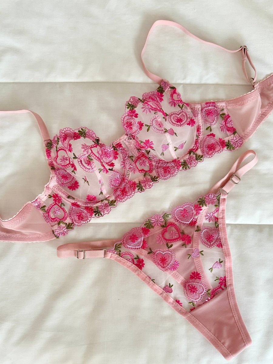 Belma Pembe Bralet Takım - Feruz Design