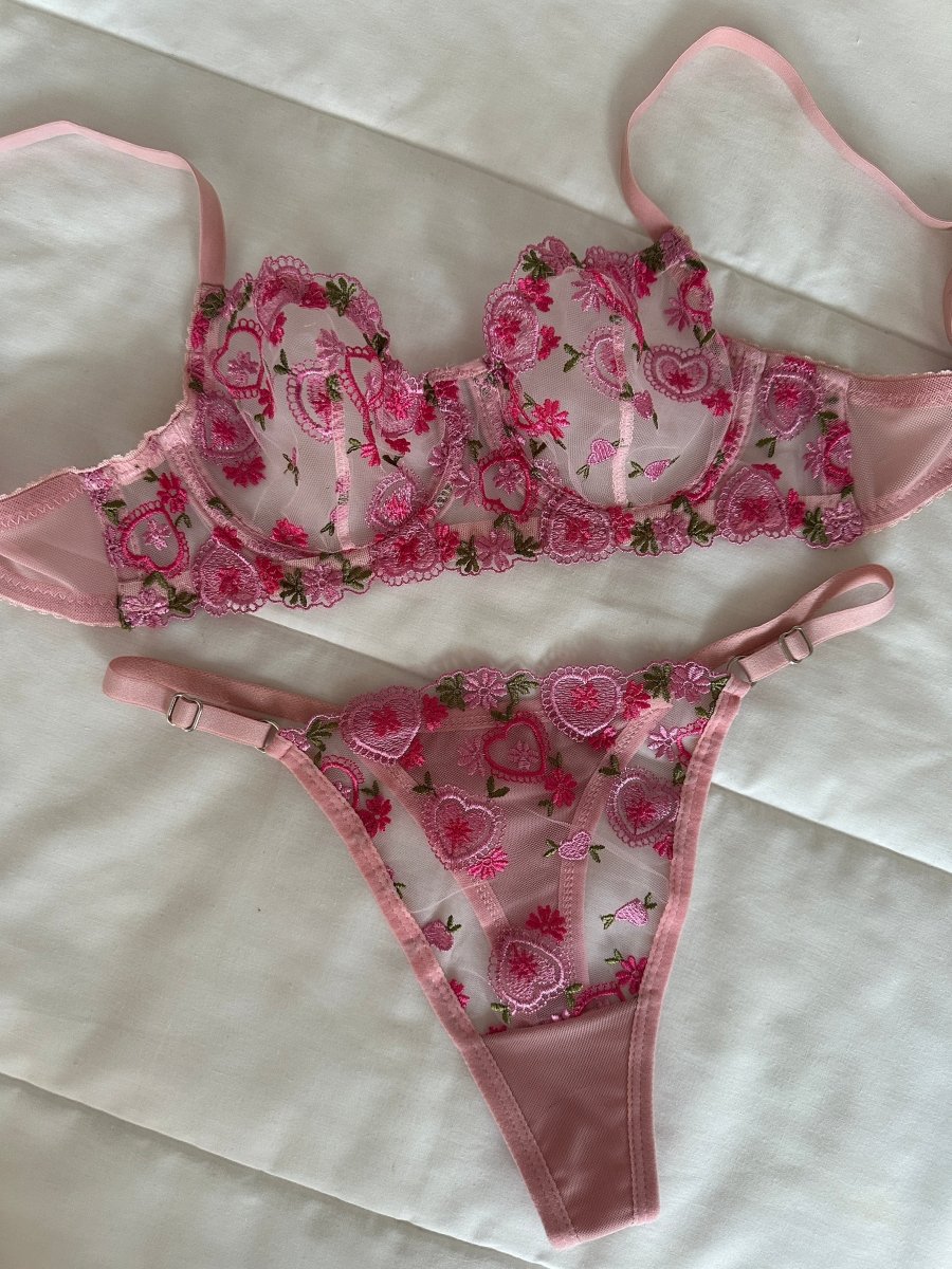 Belma Pembe Bralet Takım - Feruz Design