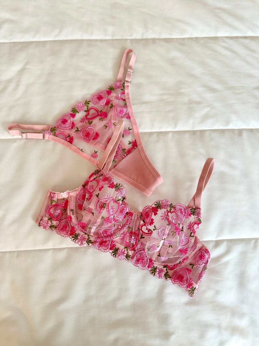 Belma Pembe Bralet Takım - Feruz Design