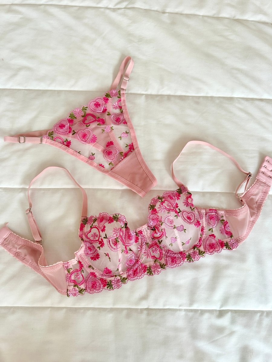 Belma Pembe Bralet Takım - Feruz Design