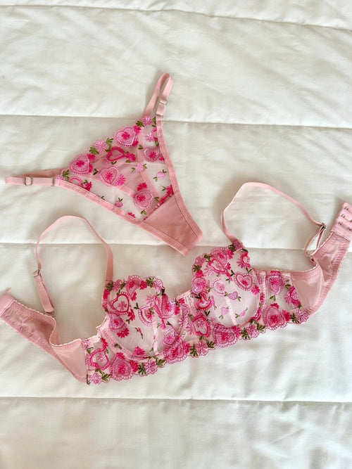 Belma Pembe Bralet Takım - Feruz Design