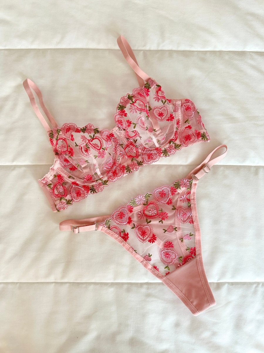 Belma Pembe Bralet Takım - Feruz Design