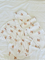 Beyaz Ayıcıklı Bürümcük Pijama Takımı - Feruz Design