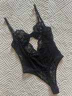 Black Delight Dantel Bodysuit - Feruz Design