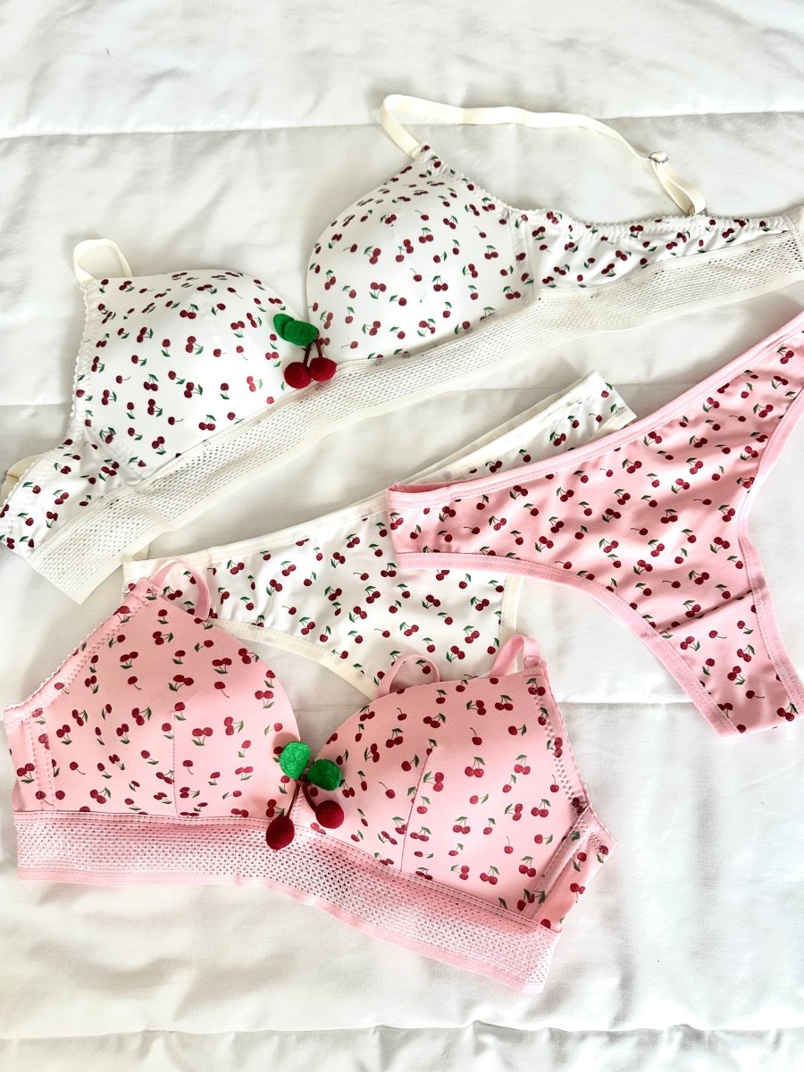 Cherry Beyaz Dolgulu Sütyen Takım - Feruz Design