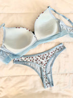 Cherry Mavi Dolgulu Sütyen Takım - Feruz Design