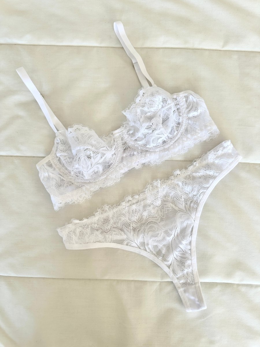 Colette Beyaz Balenli Sütyen Takım - Feruz Design