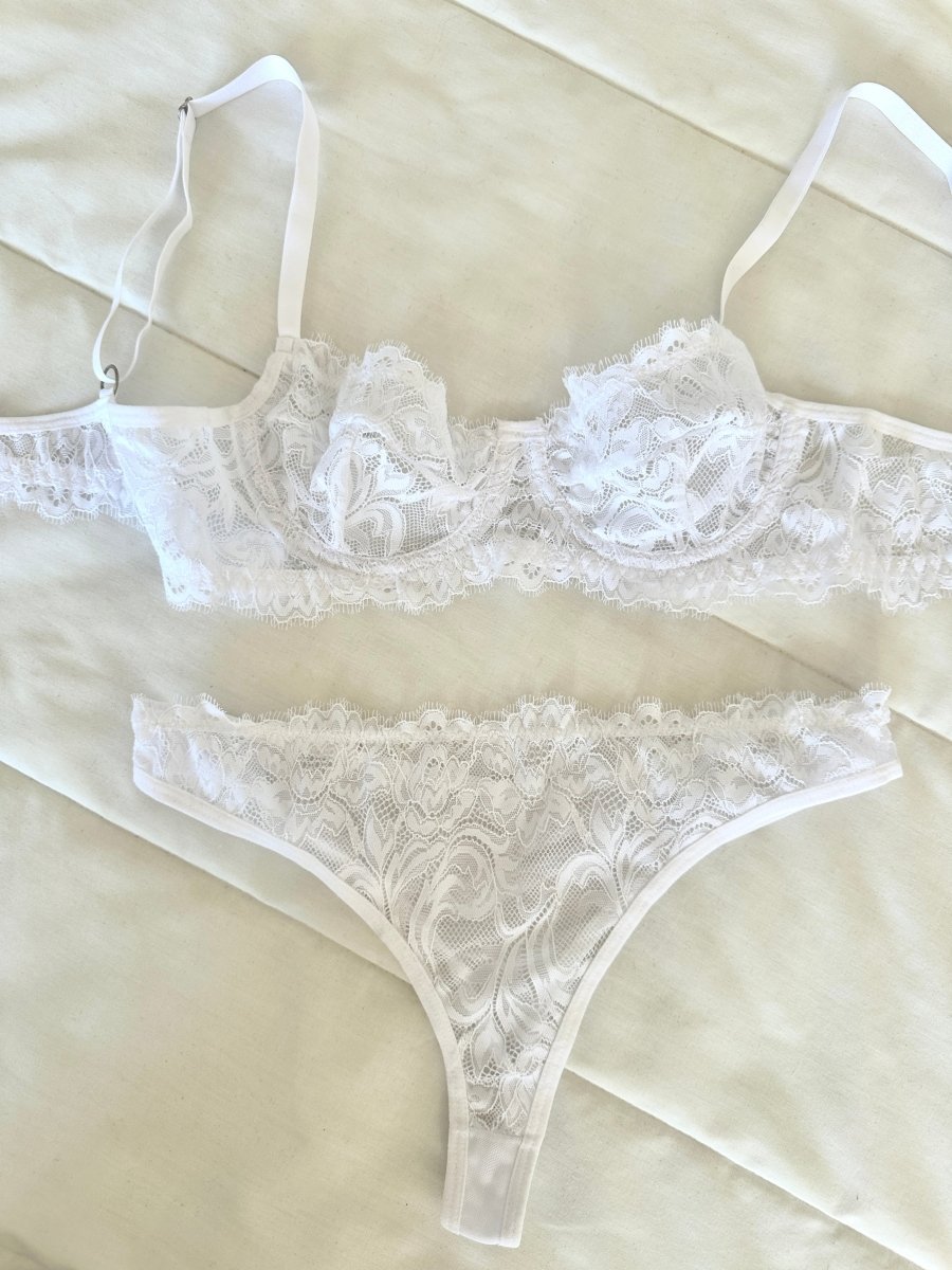 Colette Beyaz Balenli Sütyen Takım - Feruz Design