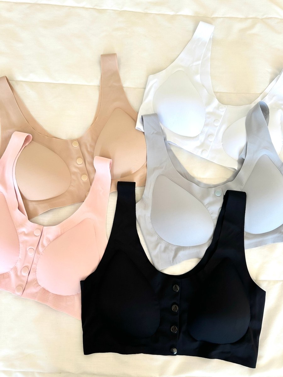 Comfort Pembe Lazer Kesim Düğmeli Sütyen - Feruz Design