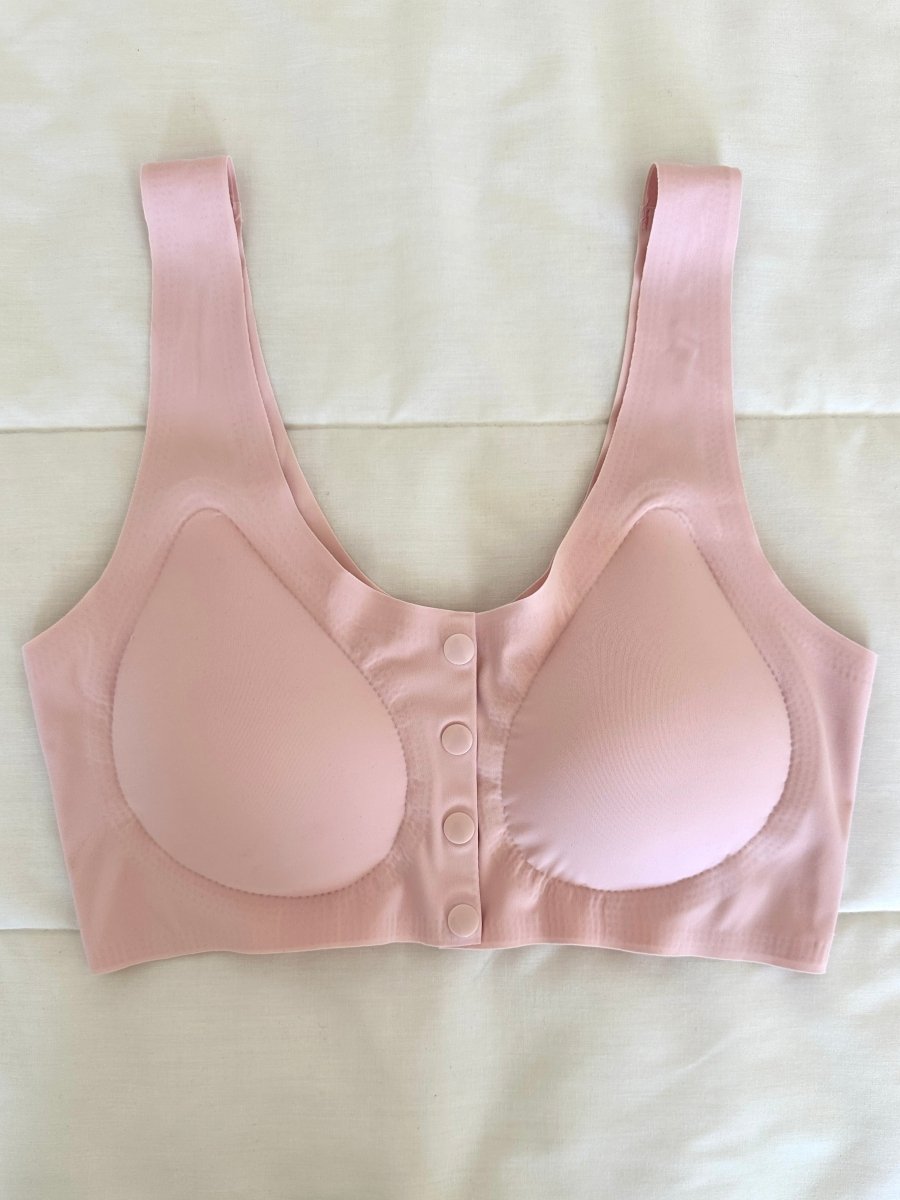 Comfort Pembe Lazer Kesim Düğmeli Sütyen - Feruz Design