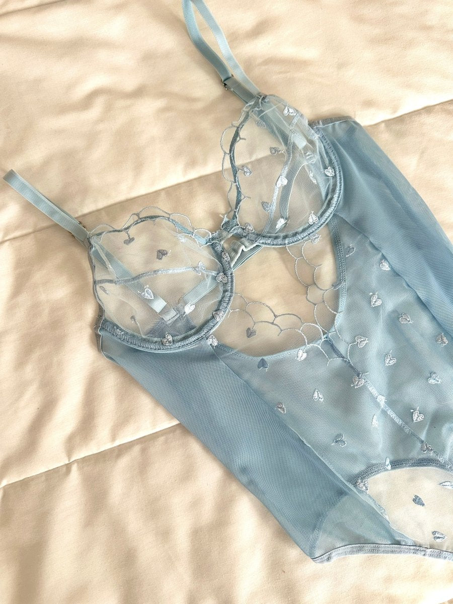 Elodi Mavi Kalpli Bodysuit - Feruz Design