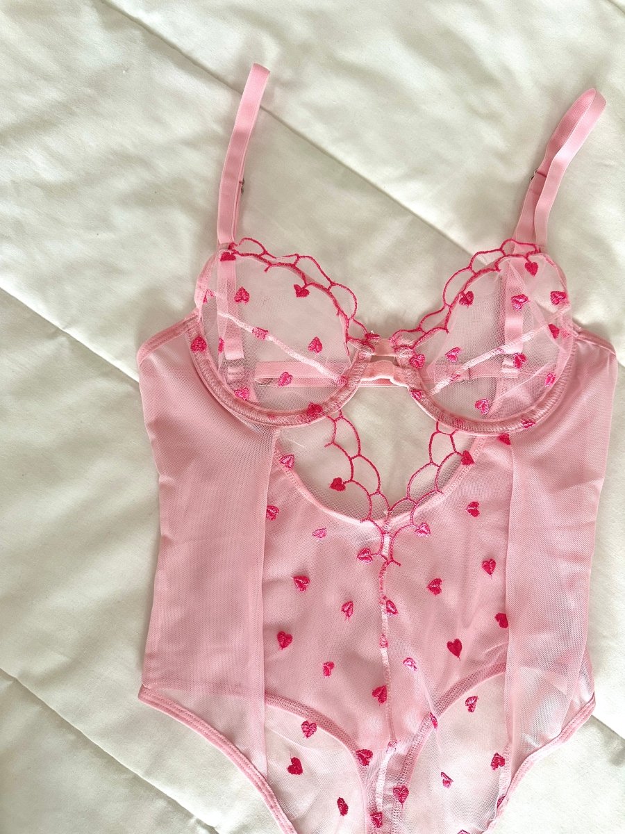 Elodi Pembe Kalpli Bodysuit - Feruz Design