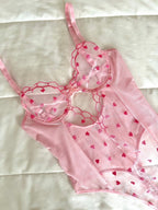 Elodi Pembe Kalpli Bodysuit - Feruz Design
