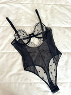 Elodi Siyah Kalpli Bodysuit - Feruz Design