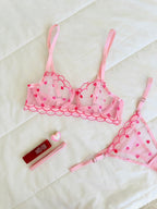 Elodie Pembe Kalpli Bralet Takım - Feruz Design