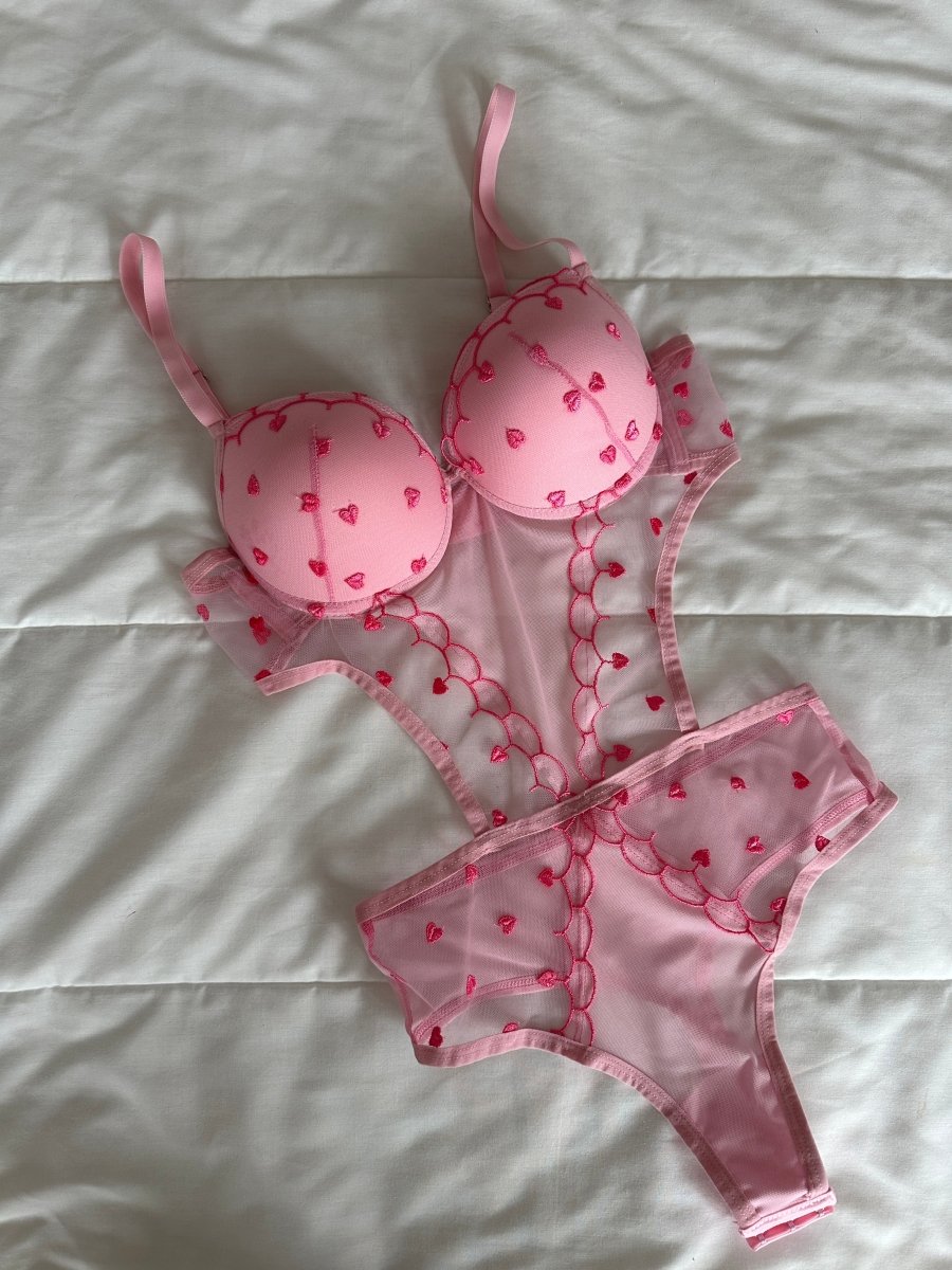 Elody Pembe Dolgulu Bodysuit - Feruz Design