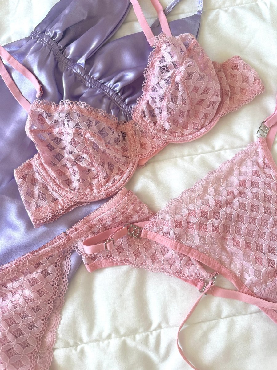Emilly Pembe Jartiyer Takım - Feruz Design