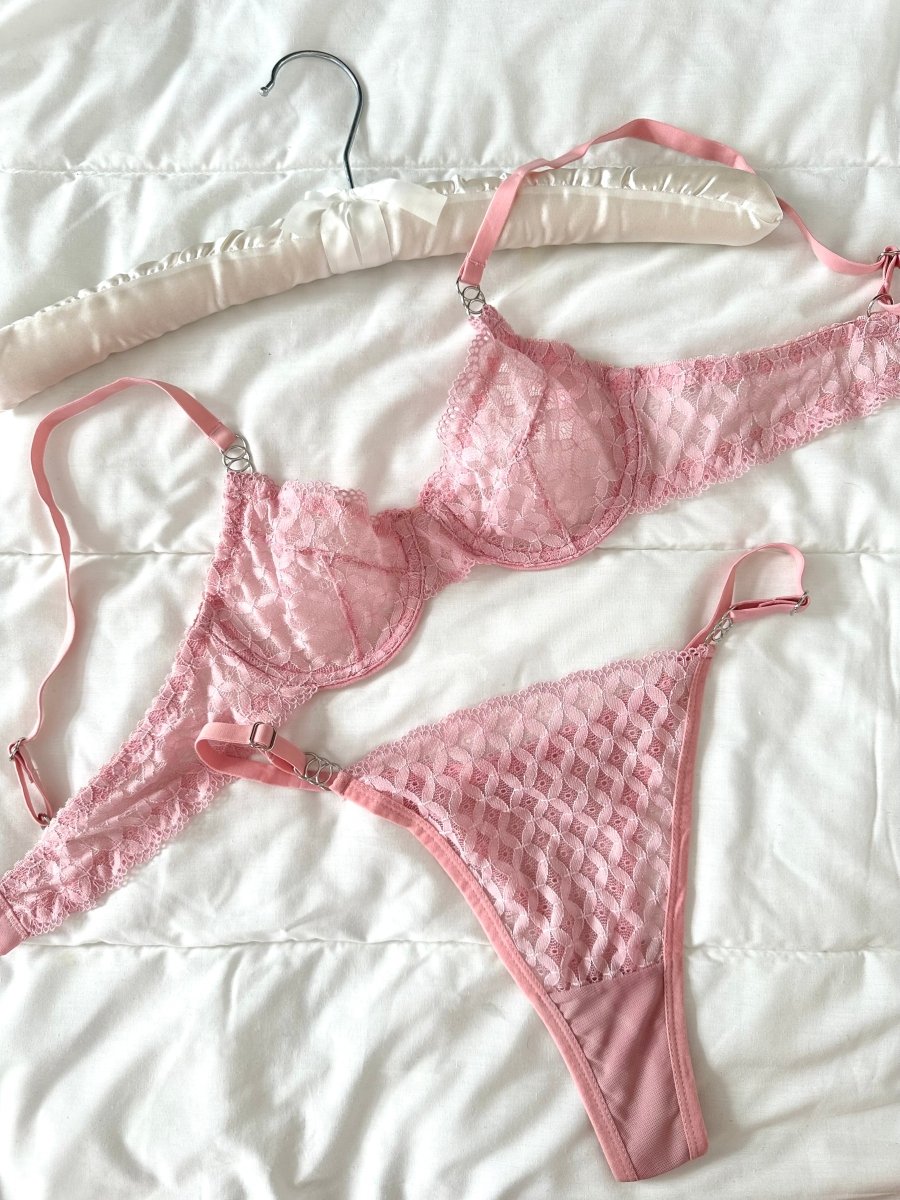 Emma Pembe Bralet Takım - Feruz Design