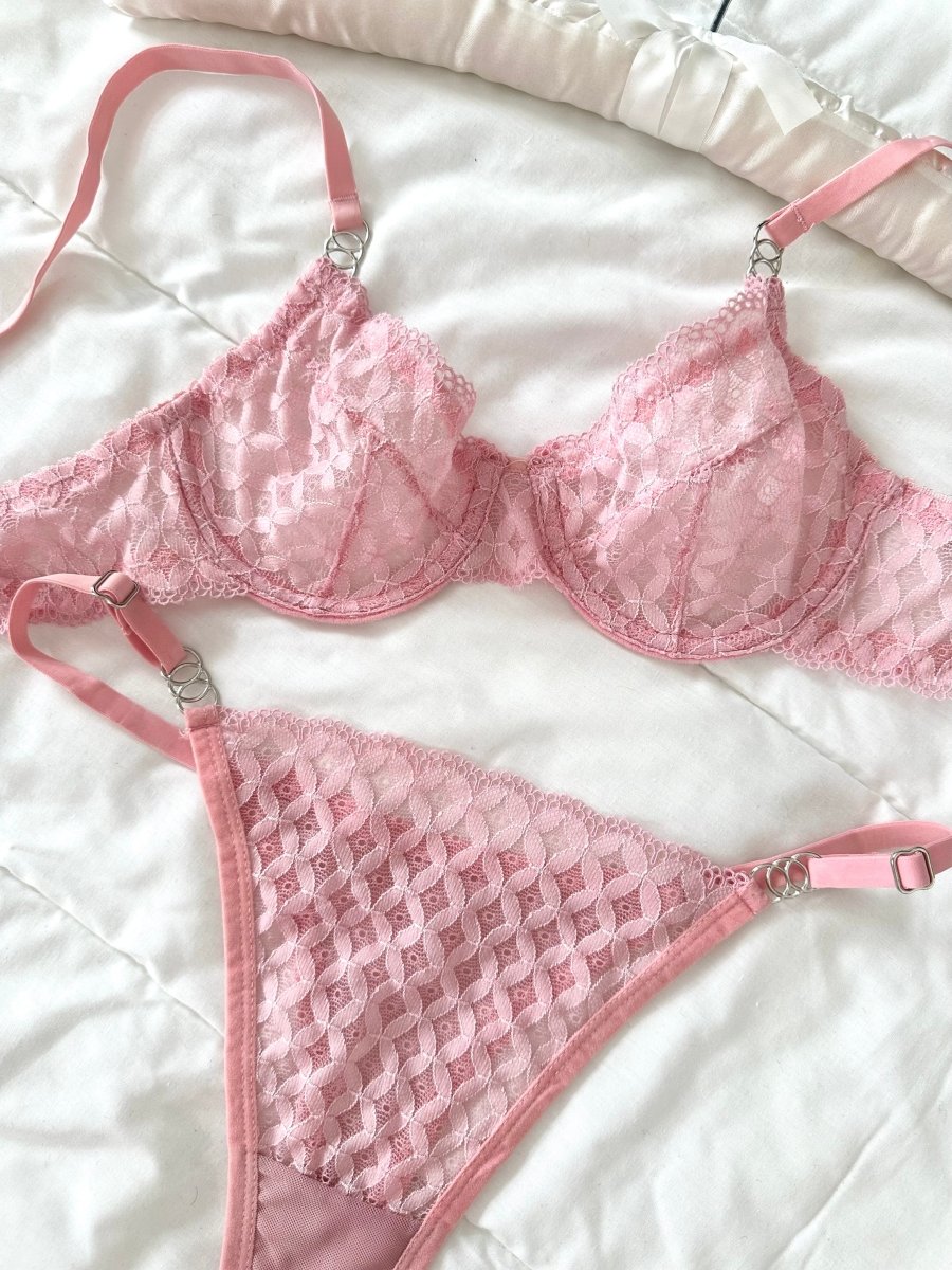 Emma Pembe Bralet Takım - Feruz Design