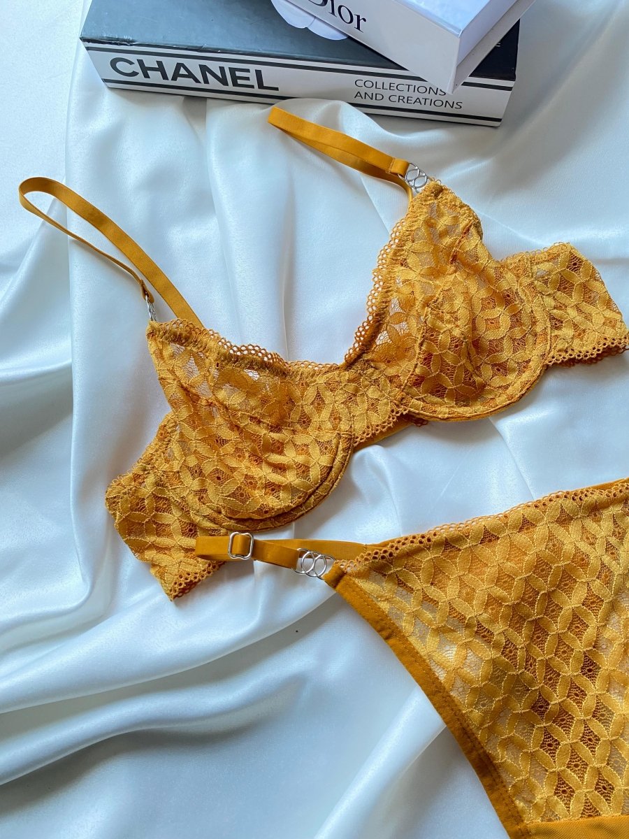 Emma Turuncu Bralet Takım - Feruz Design