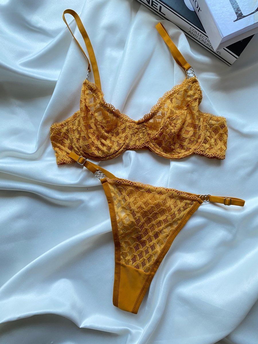 Emma Turuncu Bralet Takım - Feruz Design