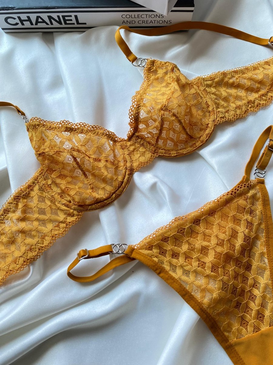 Emma Turuncu Bralet Takım - Feruz Design