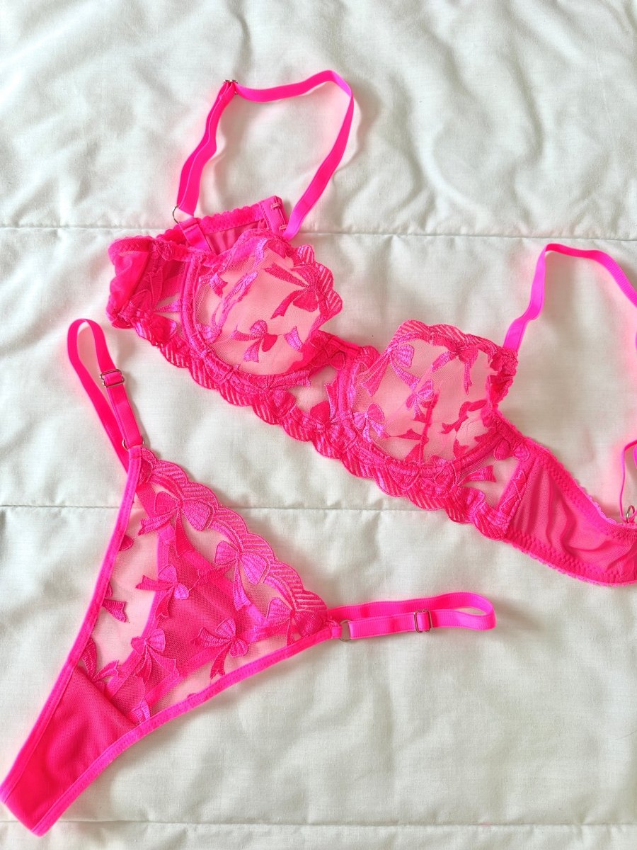 Fionei Pembe Sütyen Takımı - Feruz Design