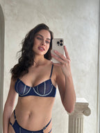Lori Lacivert Simli Bralet Takım.