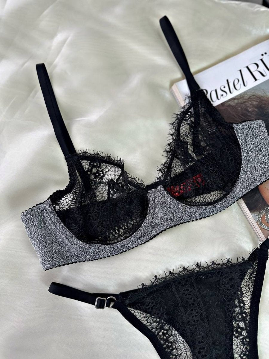 Laddy Gri Bralet Takım - Feruz Design
